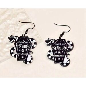 Strange and Unusual Beetlejuice Inspired Acrylic Earrings
